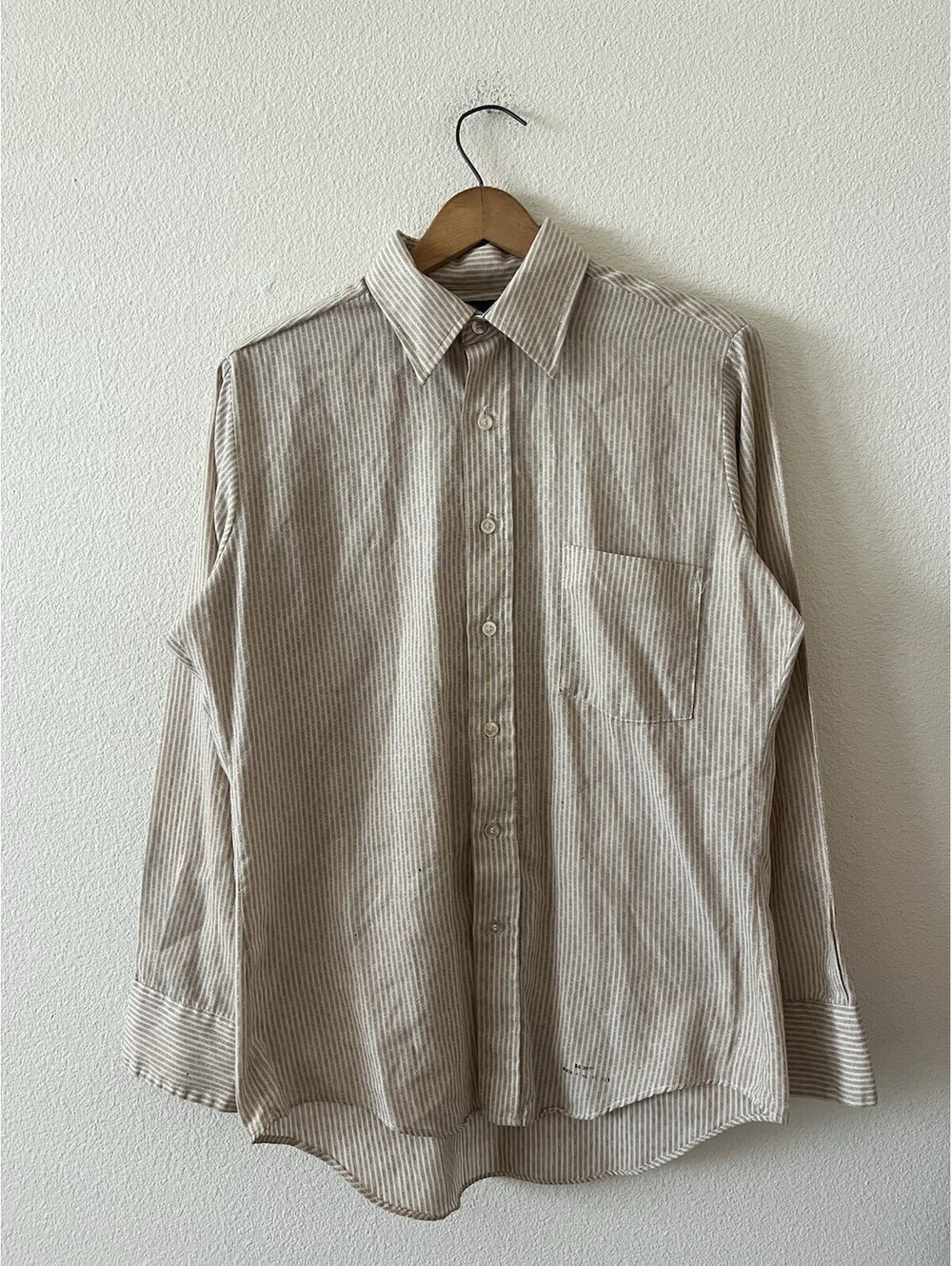 Vintage Botany 500 Striped Button Down Shirt Brown 15 32-33
